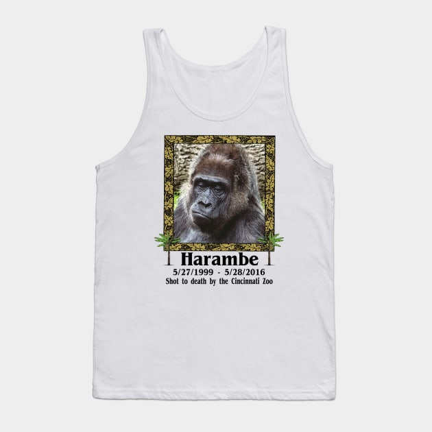 Harambe Memorial Tank Top by blueversion